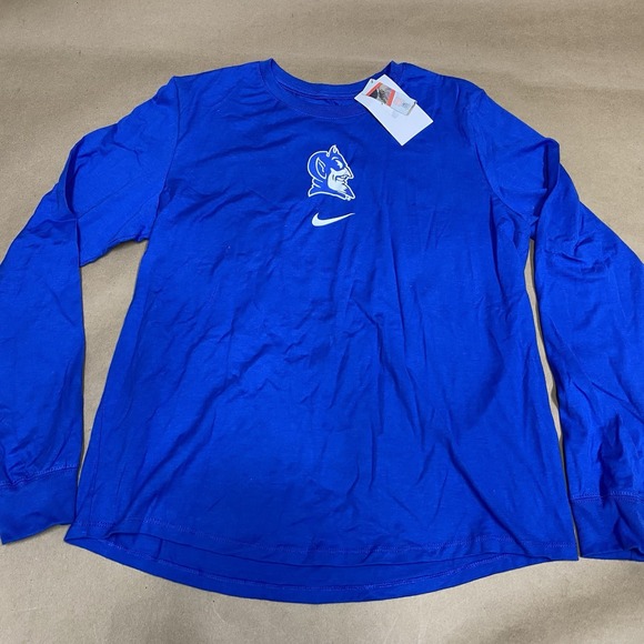Nike Tee M MEDIUM NCAA Duke University Blue Devils Long Sleeve Blue Women's - Picture 1 of 11